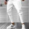 Pantaloni de trening barbati slim fit alb 10333  D2-1.1-Pantaloni > Pantaloni de trening