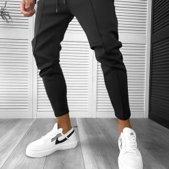 Pantaloni de trening barbati slim fit negru 10100  D2-1.1-Pantaloni > Pantaloni de trening