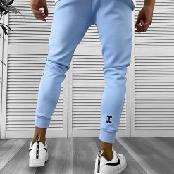 Pantaloni de trening bleu  silon  conici 12379 K1-3-Pantaloni > Pantaloni de trening