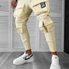 Pantaloni de trening cargo  bej   conici Y090  19-4-Pantaloni > Pantaloni de trening