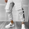 Pantaloni de trening cargo  gri   conici Y359 20-3-Pantaloni > Pantaloni de trening