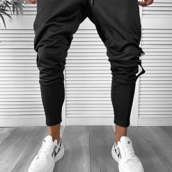 Pantaloni de trening cargo  negri  conici K526 40-1.2-Pantaloni > Pantaloni de trening