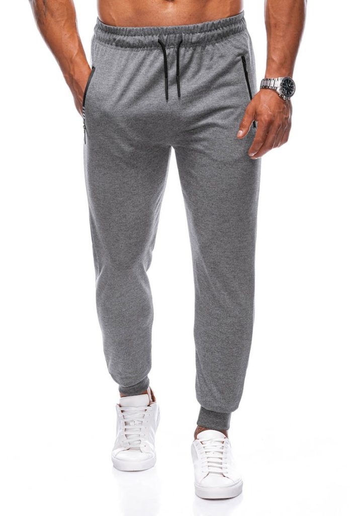 Pantaloni de trening din amestec de bumbac cu buzunare cu fermoar-BARBATI-