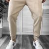 Pantaloni de trening slim fit  catifea  bej B6236 45-3-Pantaloni > Pantaloni de trening