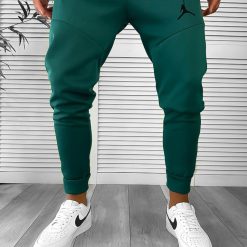 Pantaloni de trening verzi conici  silon  12361  37-4-Pantaloni > Pantaloni de trening