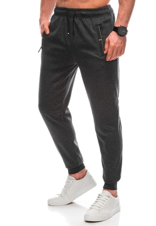 Pantaloni uni de trening cu buzunare laterale-BARBATI-IMBRACAMINTE/Pantaloni si colanti