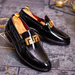 Pantofi Loafers de barbati din piele naturala negri P1715 3