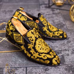 brodati fir auriu  - P1352-Pantofi