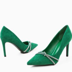 Pantofi cu toc Titaniu Verzi 5