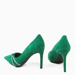 Pantofi cu toc Titaniu Verzi 6