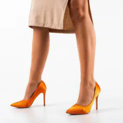 Pantofi dama Ahio Portocalii-Pantofi cu toc-Pantofi cu toc