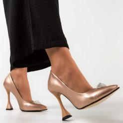 Pantofi dama Valkia Bronze-Pantofi cu toc-Pantofi cu toc