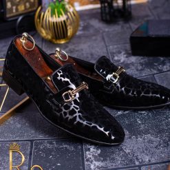 Pantofi de barbati LOAFERS lacuiti cu piele intoarsa P1224 3