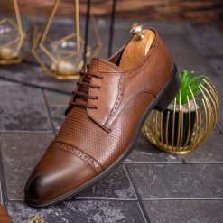 Pantofi de barbati maro deschis din piele naturala P1821 3
