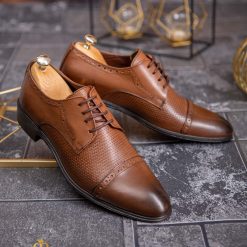 Pantofi de barbati maro deschis din piele naturala P1821 6