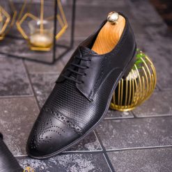 Pantofi de barbati negru din piele naturala P1827 3