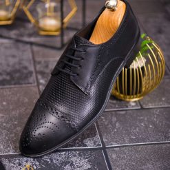 Pantofi de barbati negru din piele naturala P1827 4