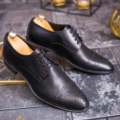 Pantofi de barbati negru din piele naturala P1827 9