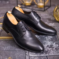 Pantofi de barbati negru din piele naturala P1828 4