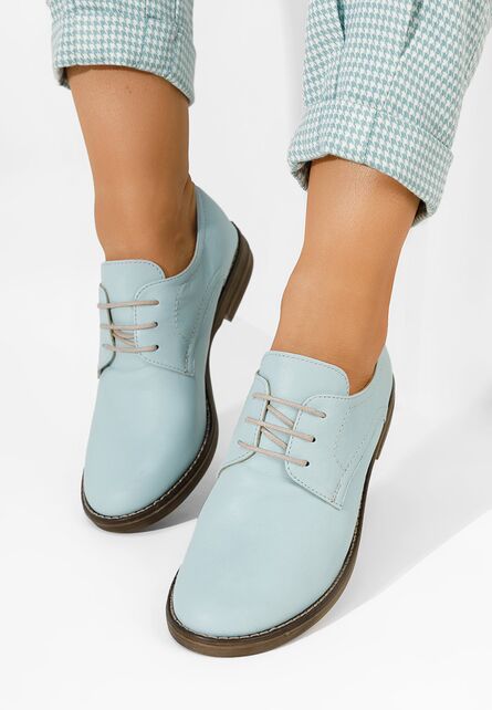 Pantofi derby piele Otivera bleu-Pantofi oxford derby dama-Pantofi oxford derby dama