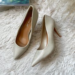 Pantofi eleganti dama  cu toc subtire bej 103-Incaltaminte > Incaltaminte dama > Pantofi dama
