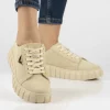 Pantofi piele 4138 bej velur-Pantofi-Pantofi