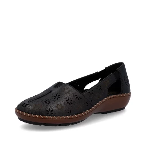 Pantofi piele naturala Rieker 44870-00 negru-Pantofi-Pantofi