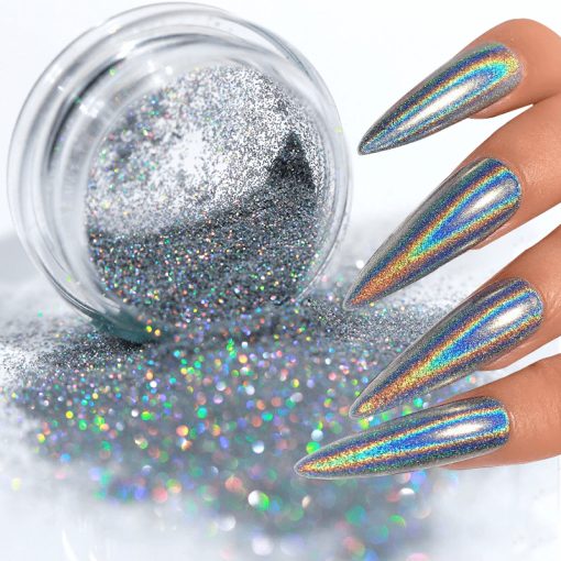 Pigment Holographic Silver PY-84 - PEO-GE01 - Everin.ro-NAIL ART ❤️