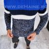 Pulover barbati gros slim fit bleumarin T3572   87-2-Pulovere barbati