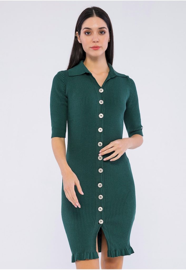 Rochie striata tricotata fin-FEMEI-