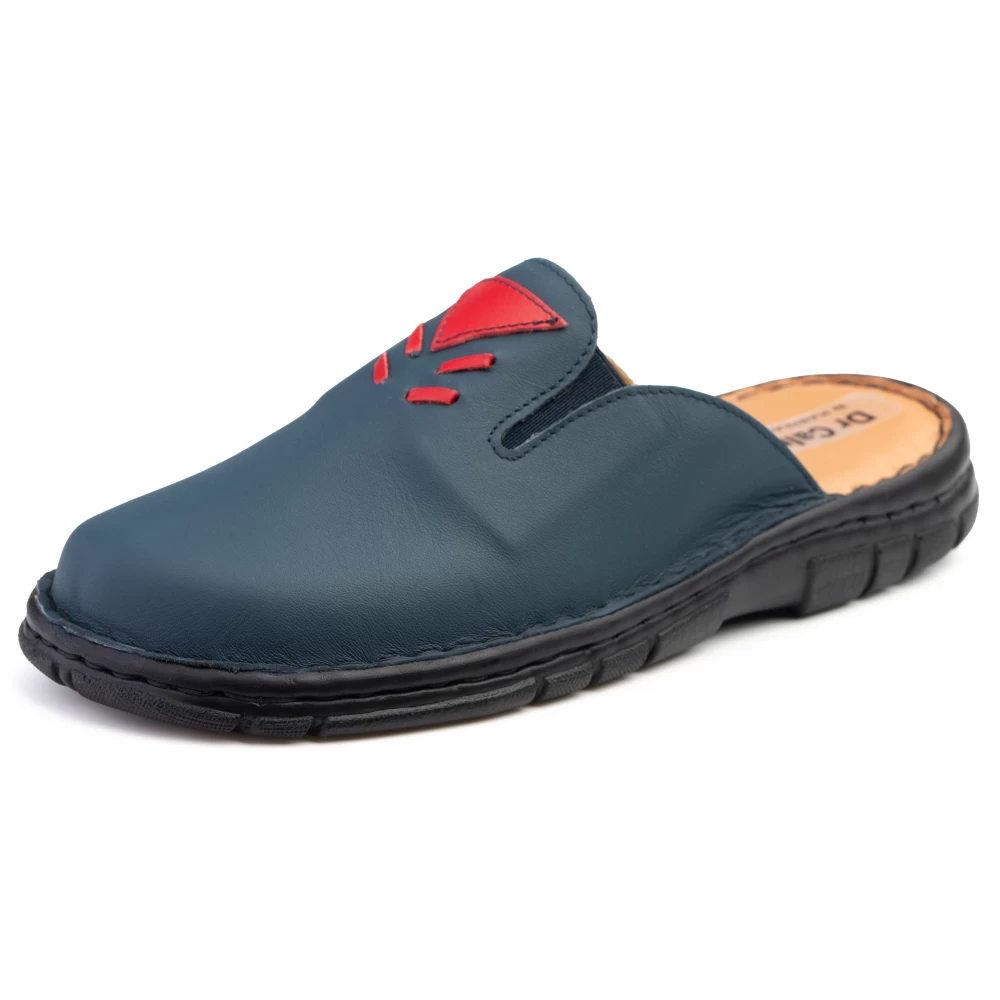 Saboti barbati din piele naturala 8008 bleumarin-Pantofi barbati-Pantofi barbati