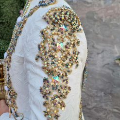 Sacou Ceremonie alb cu broderie si pietre stralucitoare SC920 2