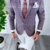 Sacou barbati in carouri slim fit B4238  20-3.1-Sacouri barbati