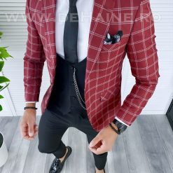 Sacou barbati in carouri  slim fit B5020 Y22-4-Sacouri barbati