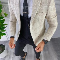 Sacou barbati in carouri slim fit B5579  20-3-Sacouri barbati