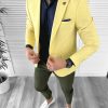 Sacou barbati slim fit galben 10269  55-3-Sacouri barbati