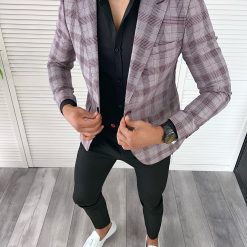Sacou barbati slim fit in carouri 11982  P19-3.3-Sacouri barbati