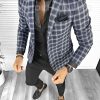 Sacou barbati slim fit in carouri B8304  2-5-Sacouri barbati