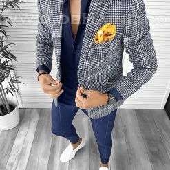 Sacou barbati slim fit in carouri B8329  P20-5.3-Sacouri barbati