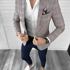 Sacou barbati slim fit rosu 732  11-Sacouri barbati