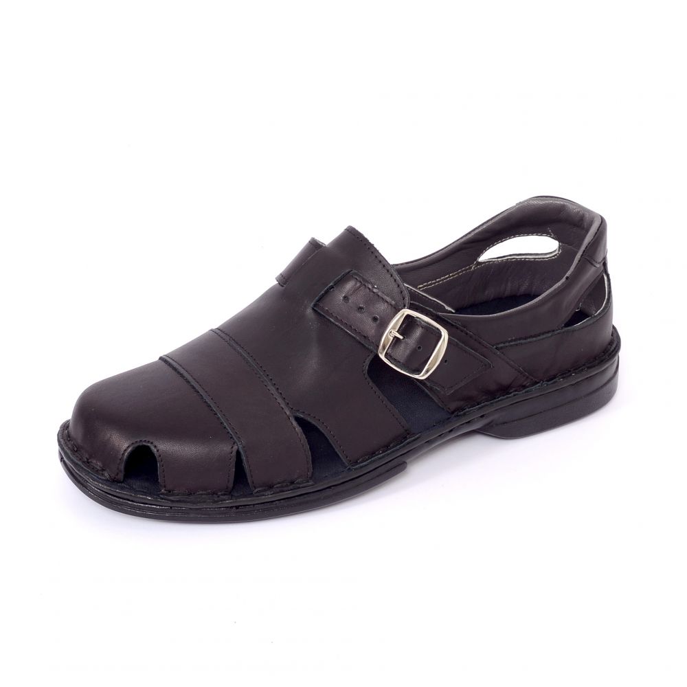 Sandale barbati din piele naturala 8104 Negru-Pantofi barbati-Pantofi barbati