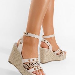 Sandale cu platforma Kria bej-Sandale cu platforma-Espadrile cu platforma