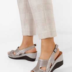 Sandale cu platforma Paola V2 argintii-Sandale cu platforma-Sandale cu platforma