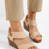 Sandale cu talpa ortopedica Azara bej-Sandale cu platforma-Sandale piele