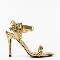 Sandale cu toc Alecia Aurii 3