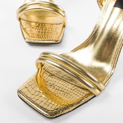 Sandale cu toc Alecia Aurii 6