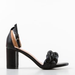 Sandale cu toc Alfonso Negre 4