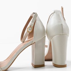 Sandale cu toc Alyosh Albe 4
