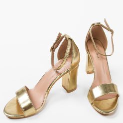 Sandale cu toc Alyosh Aurii 4