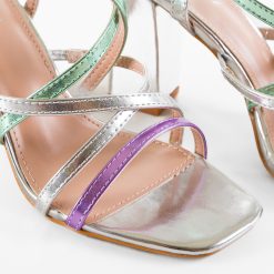 Sandale cu toc Amahle Argintii 7